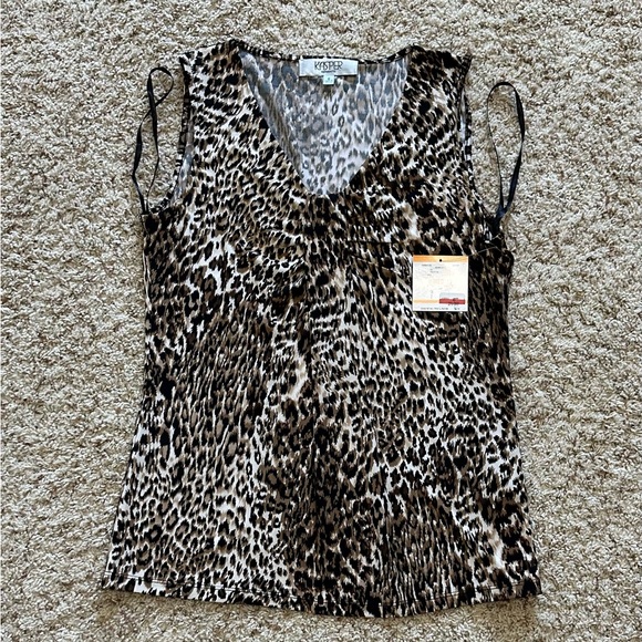 Kasper Women’s Cheetah-Print Sleeveless Blouse. Size S. NWT! - Picture 4 of 6